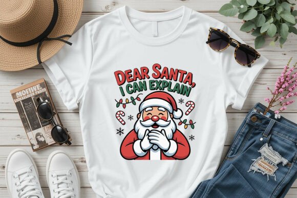 Cute Holiday Quote with Santa Hat Graphics for T-Shirt Designs