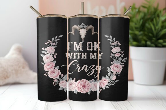 Funny Floral Quote 20oz Tumbler Wrap PNG Graphics