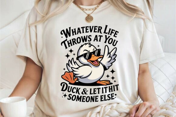 Funny Witty Duck Humorous Chaos Quote Graphics for T-Shirt Designs