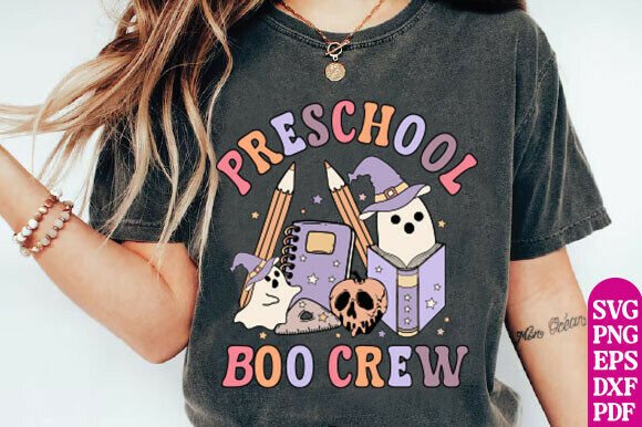Halloween Preschool Teacher Shirt, PNG Graphics for T-Shirt Designs