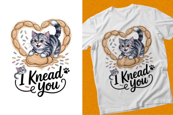 I Knead You Cat Vector T-shirt Design for Graphics