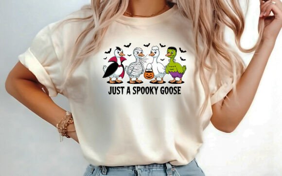 Just a Spooky Goose Halloween Shirt SVG for T-Shirt Designs and Graphics