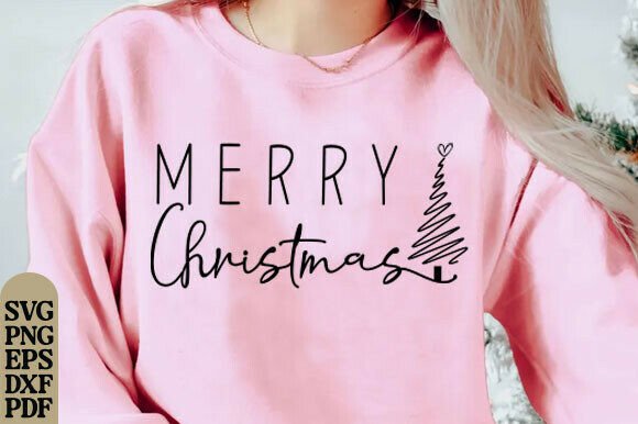 Merry Christmas SVG PNG, Christmas Shirt Graphics for T-Shirt Designs
