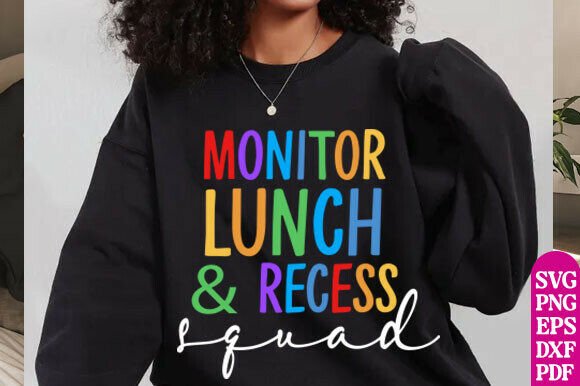 Monitor Lunch and Recess Squad Svg Png Graphics