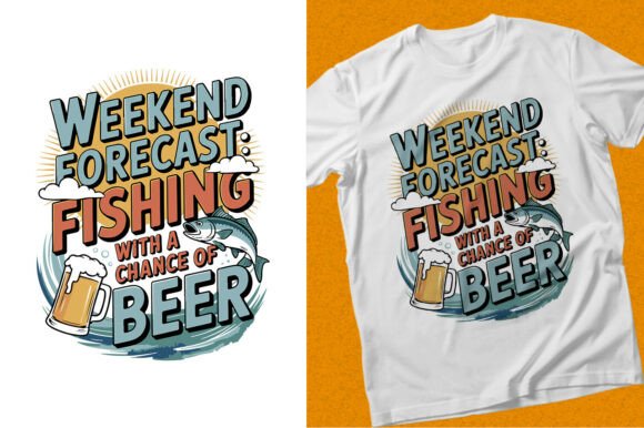 Weekend Forecast Fishing Beer PNG Shirt Graphics